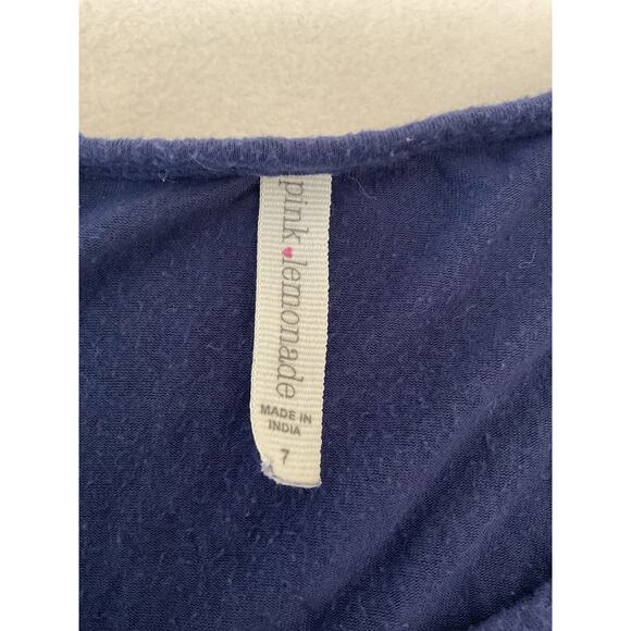 Pink Lemonade Juniors Girls Tank Top Size 7 Blue White Lace Trim Boho Style Slee - Picture 2 of 3